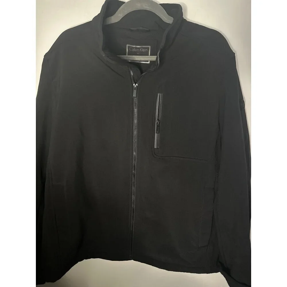 Calvin Klein Men’s L Black Jacket Water-Resistant Breathable Preppy fall holiday
